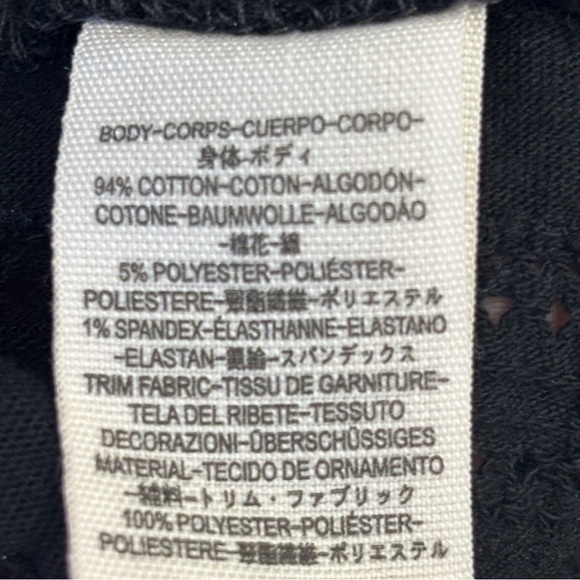 Free People “Star Struck” Eyelet Puff Sleeve Crop Top Black Open Back XS Cotton - Picture 11 of 11